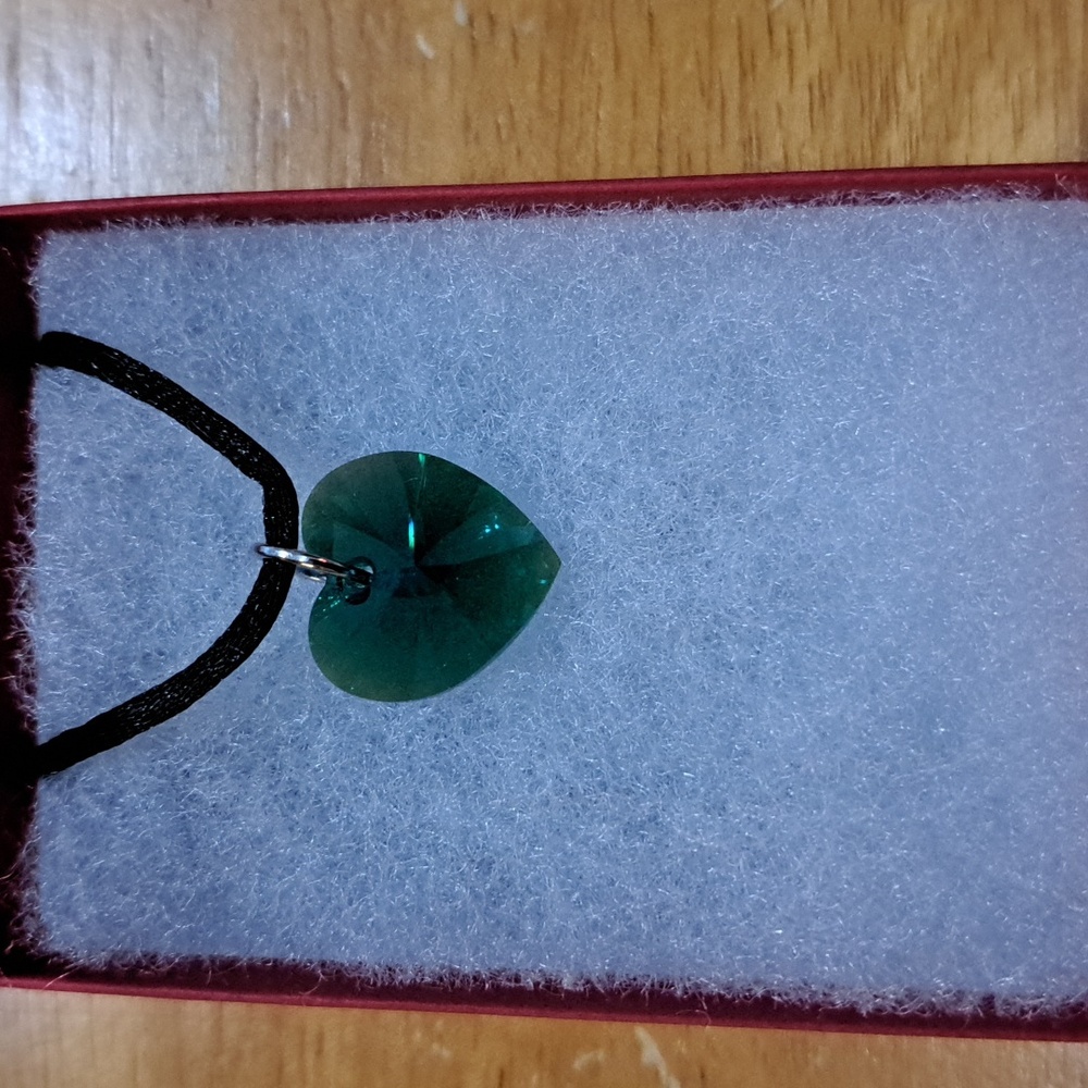 Evening Forest Crystal Heart Necklace